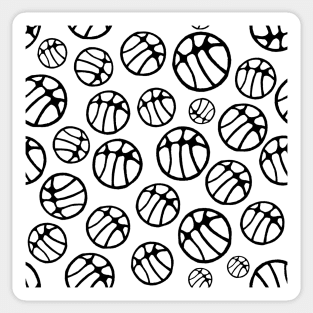 Black and White Basketball Ball Pattern Sticker